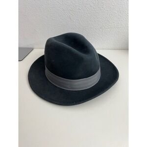 Goorin Bros Mens Wool Felt Fedora Hat Charcoal Grey Grosgrain Band Size XL